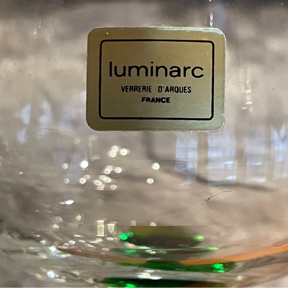 Vtg Emerald Green Stemmed Wine Glasses Cristel D' Arques Luminarc France Set 3 - Picture 4 of 6
